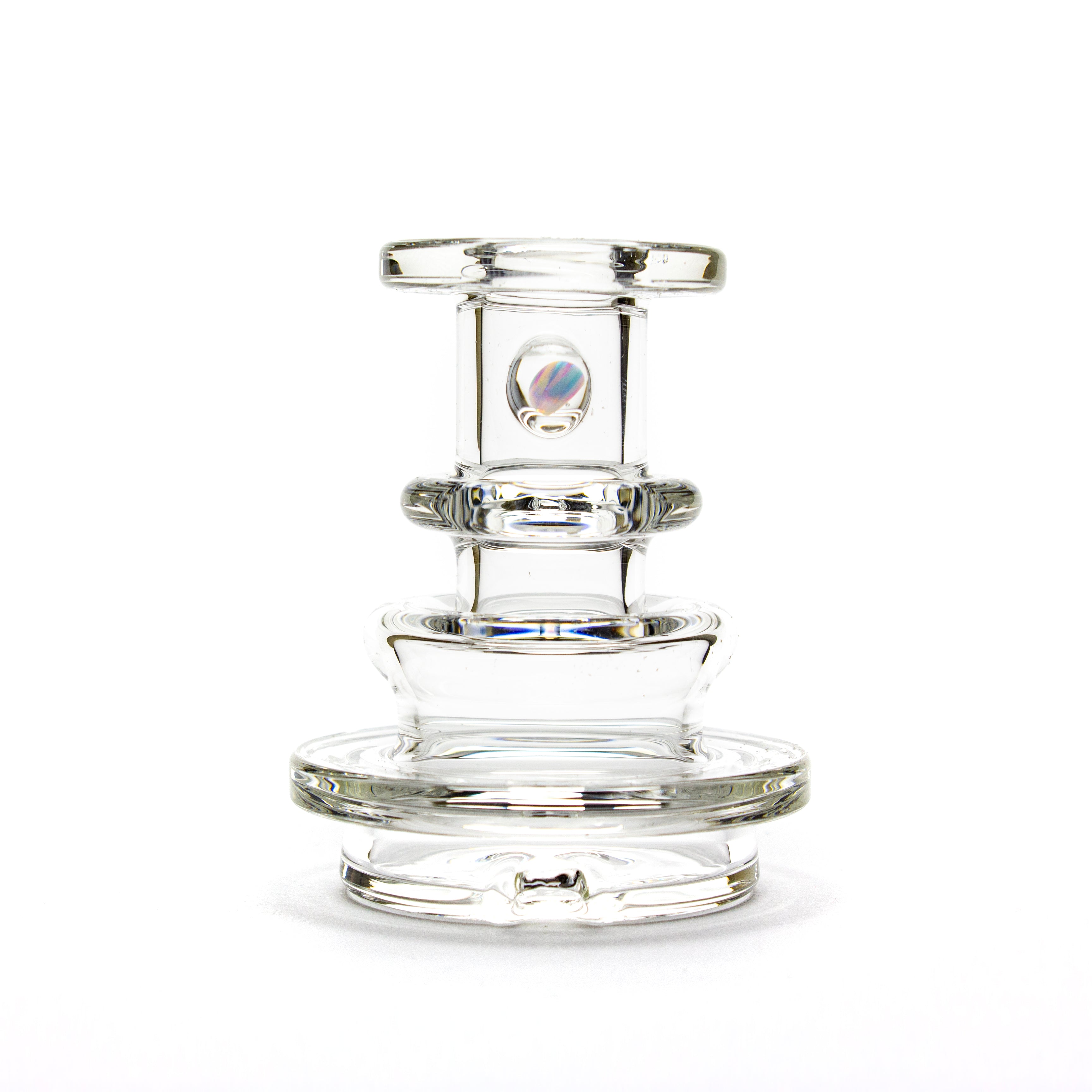 Charlie Shaw Glass Clear Opal Peak Dry Top Attachment #CSG06 - Planet Caravan